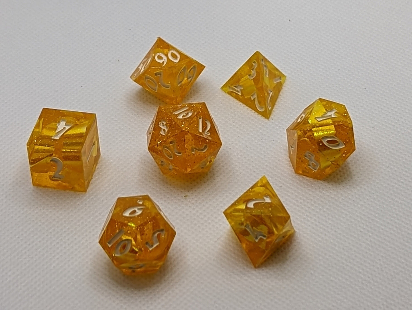 Hand made Dice Set - Egg Yolk
