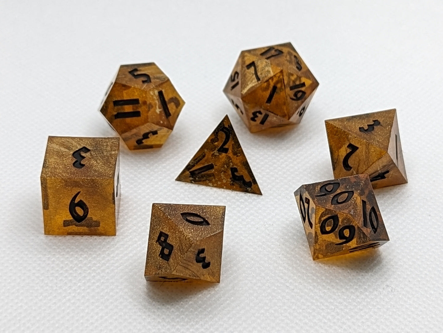 Hand made Dice Set - Dark Gold
